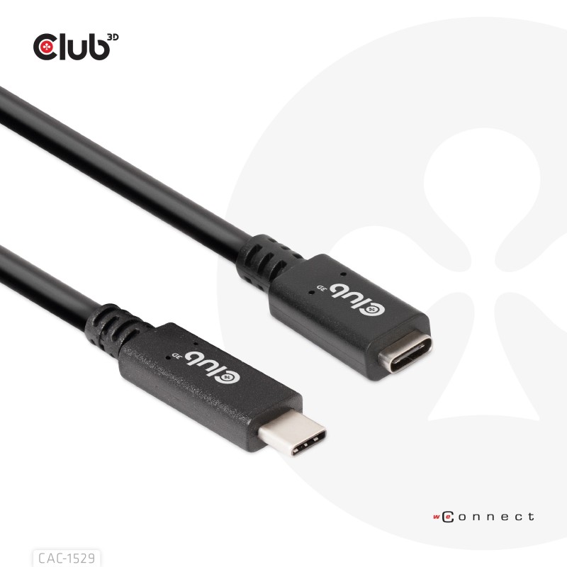 Club 3D USB-Typ-C Gen1 Verlängerungskabel 5Gbps 60W(20V/3A) 4K60Hz St./B 2m